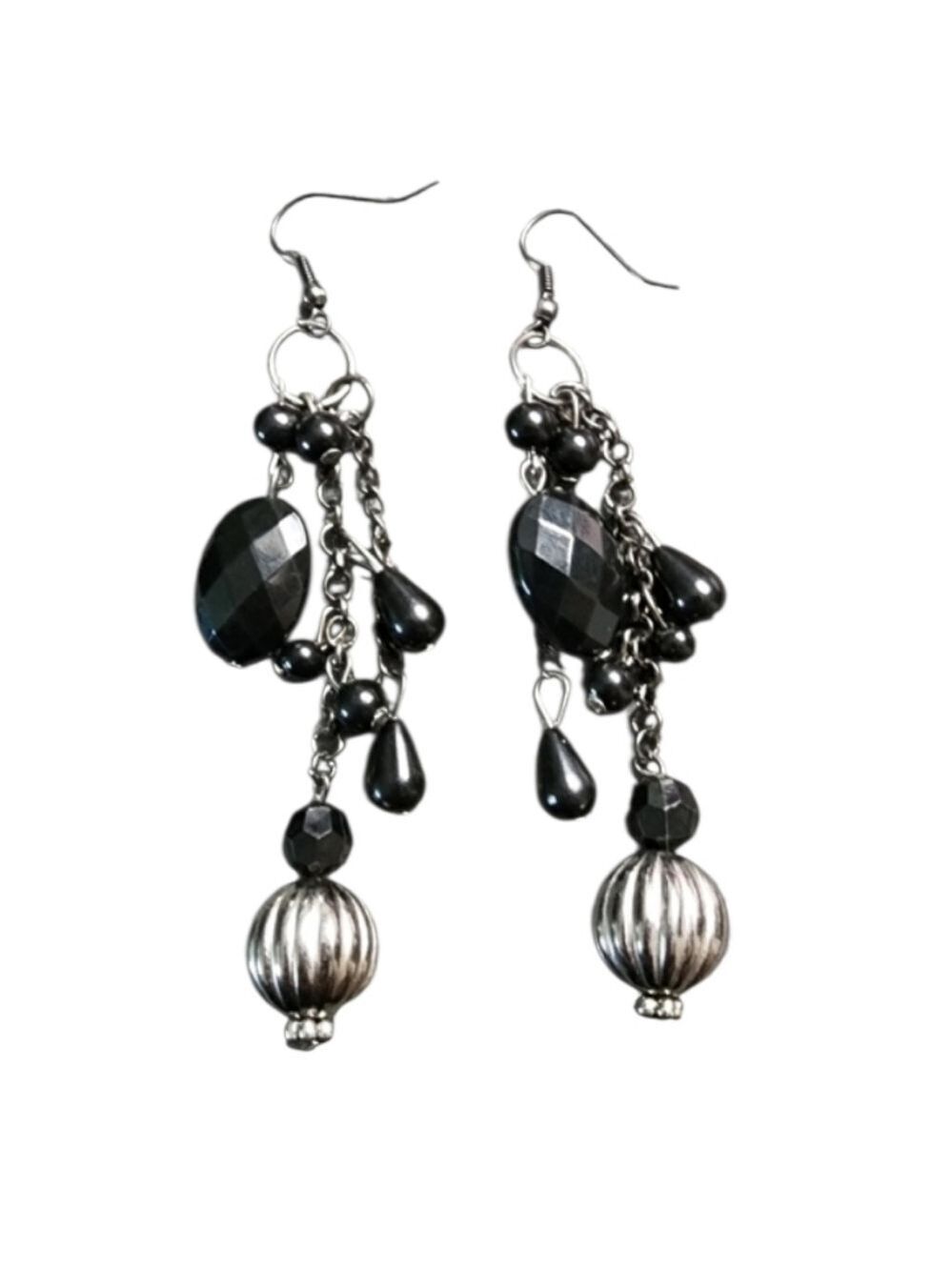 💥4 For $20💥Black and Silvertone Chandelier Earrings